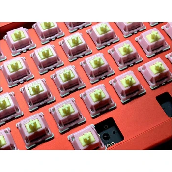 Para Keyfirst Gateron Creme Personalizado Mudar 5pin RGB linear de 62 g force mx clone alternar para o teclado mecânico 50m cor-de-rosa verde