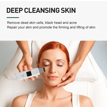Ultra-Sônico Da Pele Purificador Ultra-Sônico Facial De Limpeza Removedor De Cravo Peeling Ultra-Sônico Pá De Limpeza Massager Facial Cuidados Com A Pele