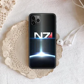 N7 de Mass Effect Tampa da caixa do Telefone do Casco Para o iphone 5 de 5 anos se 2020 6 6 7 8 12 mini plus X XR XS 11 PRO MAX Capa preta 3D Etui