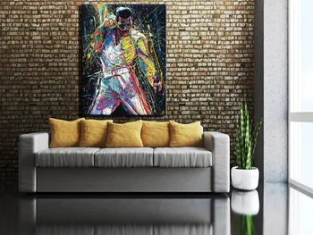 Venda quente de Parede Arte da Pintura a Óleo da Lona da Pintura de Impressão para Sala de Decoração de Casa,Rainha Britânica da Banda de Freddie Mercury/ Unframed