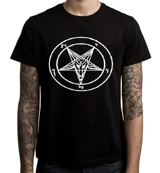 PENTAGRAMA T-SHIRT - Pagão Crowley Satânica Goth Bruxa Wicca - Tamanhos S Ao 3XL Algodão Festiva Mais o Tamanho de T-Shirt
