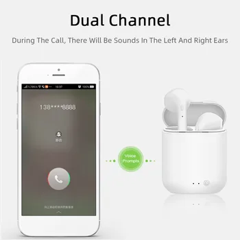 Mini-2 TWS Fones de ouvido sem Fio Bluetooth 5.0 Fones de ouvido de Esportes Fones de ouvido Fone de ouvido Com Microfone Caixa de Carregamento Para iPhone Xiaomi PK i9s i7s