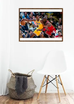 Kobe Bryant, Estrela Do Basquete Michael Jordan Alta Qualidade Cartaz De Vida De Menino Quarto De Arte De Parede De Impressão Decoração Adesivo