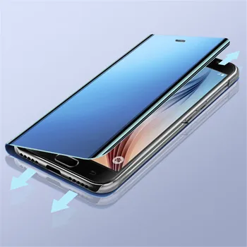 Espelho Flip Case Para Samsung Galaxy A50 A52 A72 A32 A51 A21s A71 A40 A70 A31 A20e A12 Nota 20 S21 Ultra S20 FE S8 S10 Além de Cobrir