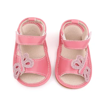 Novo Bebê Menina Sandales Recém-nascido de Verão, Sapatos da Criança da Princesa Macio, Sola de Borracha Libélula Flats de 1 Ano, a Criança Couro Sandalen