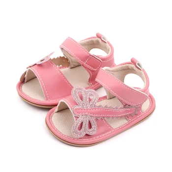 Novo Bebê Menina Sandales Recém-nascido de Verão, Sapatos da Criança da Princesa Macio, Sola de Borracha Libélula Flats de 1 Ano, a Criança Couro Sandalen