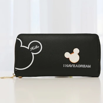 Mickey de Disney dos desenhos animados do rato de carteira de longo pu cartão de saco de embreagem do titular do cartão de menina menino moeda saco
