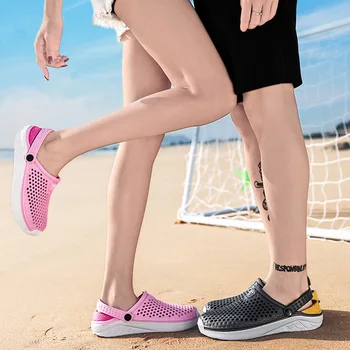Sandálias para Mulheres, Homens Respirável Sapatos de Praia Moda Jardim Entupir Aqua Sapatos de Trekking Infantis Tamanho 36 a 45