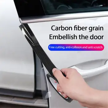 3/5M 3D em Fibra de Carbono Adesivo de Carro DIY Colar Protetor de Faixa Automática Soleira da Porta do Lado do Espelho Anti-risco Fita Impermeável Proteger Filme