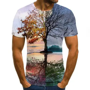 Camiseta 3D para hombre, pantaln corto informal de mangá corta, cuello redondo de moda, camiseta para hombre estampada, 2020
