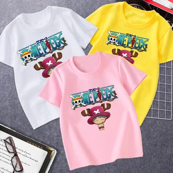 Legal harajuku anime Criança t-shirt, T-shirt kids venda Quente da temporada de Uma Peça ummer Casual Tops Tee Luffy Menino Menina Crianças