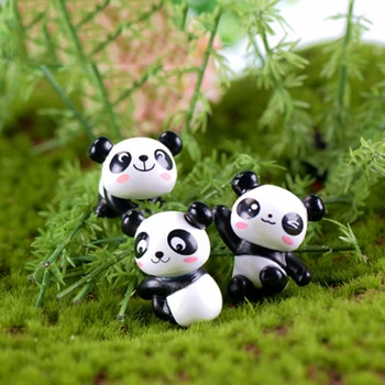 ZOCDOU 1 Peça Chinês Urso Panda Gato Bearcat Modelo de Pequena Estátua Estatueta Mini Artesanato Ornamento Miniaturas DIY Casa de Decoração de Jardim
