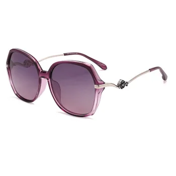 2021 novos óculos polarizados de moda feminina da flor da ameixa decorativos óculos de sol grande armação óculos de sol
