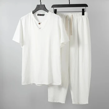 Alta qualidade de verão, os homens de roupa de pijama de Manga Curta T-shirt e calças de conjuntos de home wear tamanho grande 8XL 9XL tees solta pijama 64 68