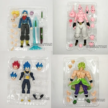 14-22cm Japão Anime SHF Dragon Ball Super Goku Vegeta Broly e Troncos Figura de Ação do DBZ Goku Vegeta Figuras de PVC Modelo de Brinquedos