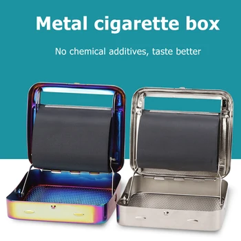 70mm Papéis Manual de Tabaco Rolando Máquina de Fazer Caso Metal Cigarro Caixa de Fumar Cigarro Maker DIY Acessórios