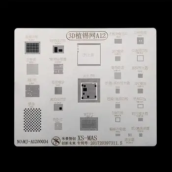 3D BGA Reball Estêncil A8 A9 A10 A11 A12 stencil folha-de-flandres para iPhone 6 6S 6P 6SPlus 7G 7P X 8G 8P XR XS XS MAX.