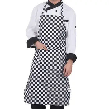 Cozinha Cozinhar Avental Com Bolsos de preços ajustáveis de Meio-comprimento de Adultos Avental Listrado Hotel Restaurante do Chef Avental de Garçom