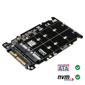 M2 SSD para U. 2 Adaptador 2 em 1 M. 2 NVMe SATA-Ônibus NGFF SSD PCI-e U. 2 SFF-8639 PCIe M. 2 Conversor Adaptador para Computadores Desktop