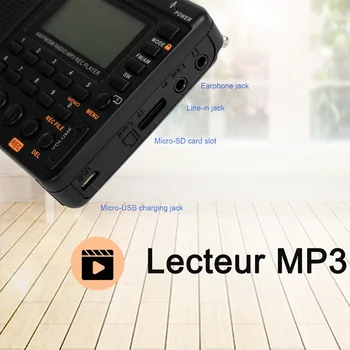 V115 FM AM Portátil Multi-Função Rádio com MP3, USB, Suporte de Gravação, cartão do TF, Função do Temporizador