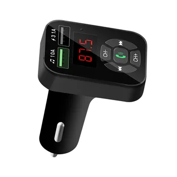 No Carro Bluetooth, Transmissor FM Rádio MP3 sem Fio Adaptador de Carro Kit de Carregador USB