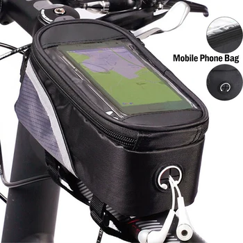 Ciclismo Saco de Bicicleta Tubo de Cabeça de Guidão de Telefone Móvel da pilha Saco de Titular Caso Ecrã do Telefone Monte de Sacos de Caso Com tela de Toque 1#
