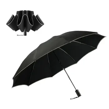 Youpin Guarda-chuva Dobrável Reflexiva DIODO emissor de Luz Automático de Guarda-chuva Portátil 2-3 Pessoas Usam Permeável Sombra Com Capa de Couro