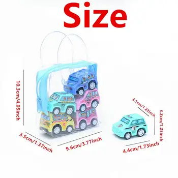 6pcs Crianças Modelo de Carro de Brinquedo Conjunto de Simular Educacional Trailer de Toy Inércia Caminhão Crianças de Corrida de carros de Brinquedo de Puxar de Volta Carros Para Crianças