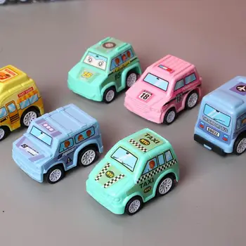 6pcs Crianças Modelo de Carro de Brinquedo Conjunto de Simular Educacional Trailer de Toy Inércia Caminhão Crianças de Corrida de carros de Brinquedo de Puxar de Volta Carros Para Crianças