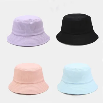 O Coreano Mulheres Homens Verão, Protetor Solar Chapéu De Balde Doce Simples De Macaron Candy Color Aluno Hip Hop Compactáveis Panamá Boné Chapéu