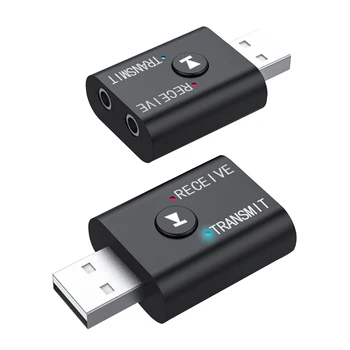 Bluetooth 5.0 Transmissor Receptor Dongle USB Mini AUX de 3,5 MM de Áudio Estéreo Adaptador sem Fio Para PC TV de Carro Fones de ouvido Adaptador