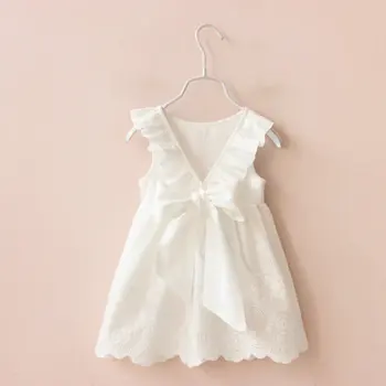 Novas crianças, roupas de bebê meninas princesa Vestido de verão 2-7 antigo sólida crianças sem mangas Promoção de vendas