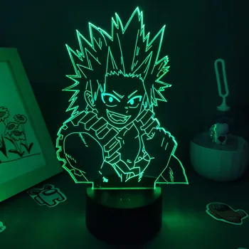 Anime o Meu Herói Academia Lâmpada de Lava Figura Eijiro Kirishima 3D LED RGB Luzes da Noite de Presente de Aniversário para Amigo Mangá Decoração de Mesa