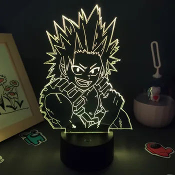Anime o Meu Herói Academia Lâmpada de Lava Figura Eijiro Kirishima 3D LED RGB Luzes da Noite de Presente de Aniversário para Amigo Mangá Decoração de Mesa