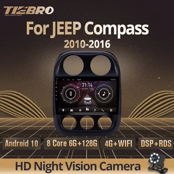 TIEBRO 2Din Android10 Rádio do Carro Para JEEP Compass 2010-2016 de Navegação GPS Receptor Estéreo Auto-Rádio auto-Rádio Leitor Bluetooth