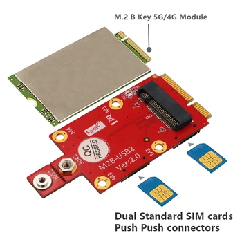 M. 2 Chave B para o Mini Adaptador PCI-e com 2 NANO SIM Card Slots NGFF M2 para Mini PCI Express PCIe para 3G 4G 5G Módulo