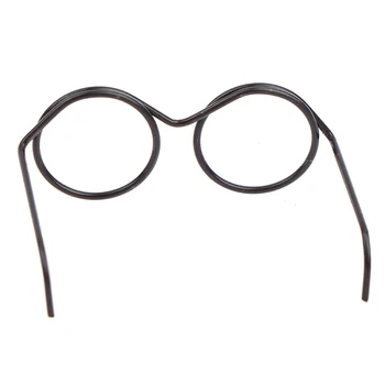 5PCS /set Óculos Para BJD Boneca Acessórios Preto Mini Óculos de Armação de Boneca, Acessórios Combinando Rodada do Quadro Lensless Retro Boneca