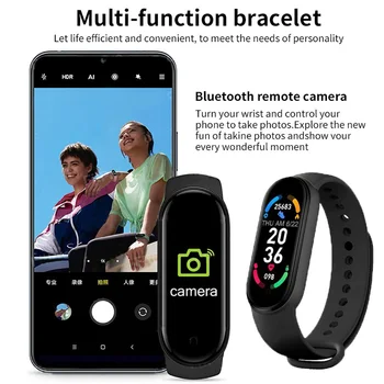 M6 Inteligente Relógio de Pulseira Homens Mulheres Monitor de frequência Cardíaca Bluetooth Esportes Smartwatch à prova d'água para Redmi Xiaomi Assistir Huawei de Banda