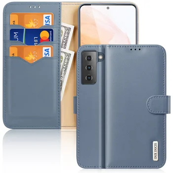 Para Samsung Galaxy S21 Mais de 5G de 6,7 polegadas Tampa da caixa do Telefone Clássico de Couro Genuíno Stand Carteira Multi Card Slot Macia e suave
