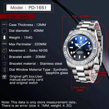 2021 novo PAGANI Luxo DESIGN Mecânico dos Homens Relógio Marca de Topo do Clássico 400MM Relógio 100M Impermeável Moda Automático do relógio de Pulso