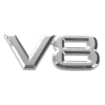 7.5x3.5cm Auto car V8 adesivos 3D Chrome Adesivo Emblema Emblema