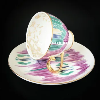 De cerâmica, Copos de Chá Prato Com Caixa de Presente Animal Tablewar Conjunto Casamento e a Inauguração de Alto Grau de porcelana de Ossos Coroa Xícara de Café