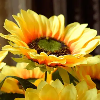 48CM Artificial de Girassol Seda Buquê de Flores para a Festa de Casamento em Casa Jardim Decoração de Alta Qualidade de Simulação de Falso Flores Grande