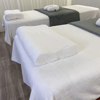 Massagem profissional lençol de Linho, Poliéster e Nylon Misturado Salão Tabela Tampa com Furo