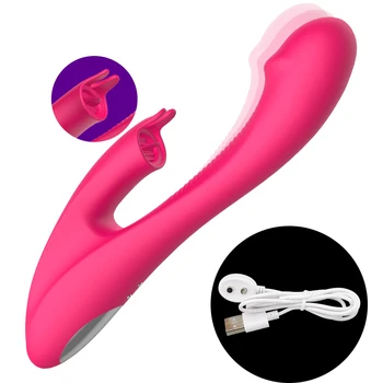 Aquecimento Vibrador Vibrador Oral, Lambendo Coelho Vibrador Clítoris Brinquedos Sexuais para as Mulheres, G-spot Buceta Estimulador Flertar Produto Adulto