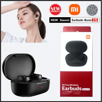 Original Mi Básica 2 Fones de ouvido sem Fio Bluetooth Versão Global Redmi AirDots 2s Fones de ouvido com o Modo de Baixa Latência Toque Fones de ouvido