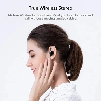 Original Mi Básica 2 Fones de ouvido sem Fio Bluetooth Versão Global Redmi AirDots 2s Fones de ouvido com o Modo de Baixa Latência Toque Fones de ouvido