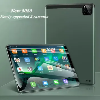 2021 Novo Tablet de 10,1 polegadas Octa Core 6G+128GB para Android 9.0 da Tabuleta de Wifi Dual Sim Card Dual Camera Traseira