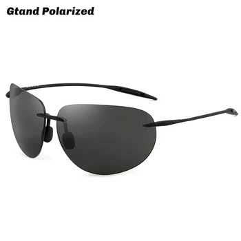 Gtand sem aro Piloto Quintais Estilo de Ultraleve TR90 Óculos Polarizados Para Homens Esportes de Condução Design da Marca de Óculos de Sol GT424