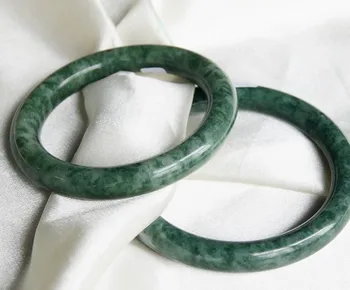 Natural Verde Jade da Pulseira Da Mão-Carved Finas Jóias Charme Acessórios de Moda para Homens, Mulheres Rodada da Pulseira